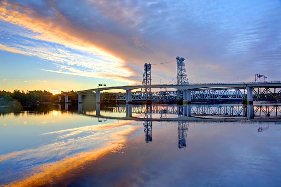 The Sagadahoc Bridge between Bath and Woolwich, Maine